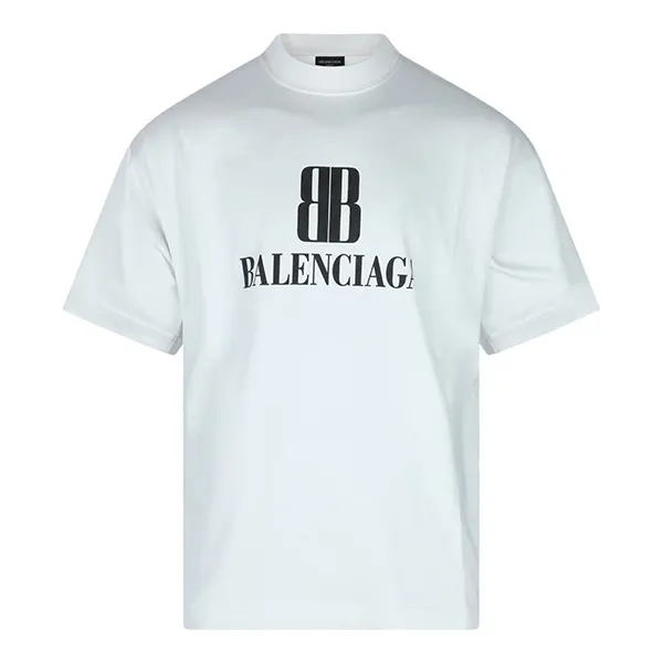 絶対に欲しいバレンシアガ NanoBB Tシャツ 偽物 白 ミディアムフィット 764235TSVU49012