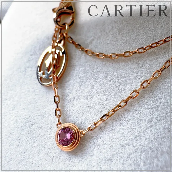 【カルティエ】dAmour ネックレス ピンク サファイア 偽物 rose gold B7218400