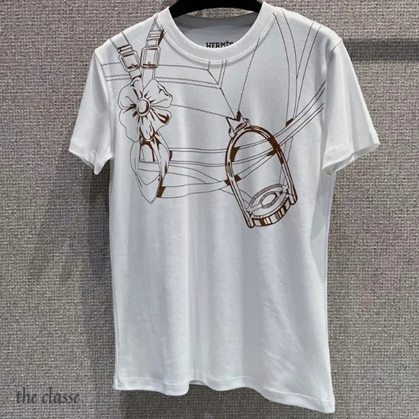 数量限定版!【上品デザイン◆】エルメス Grand Manege プリントマキシTシャツ H6E4649DP