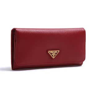プラダプレートロゴ・型押しレザーWホック2つ折り長財布(ブラック) 1M1133 SAFFIANO ORO NERO1