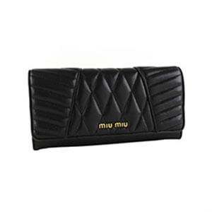 ミュウミュウ財布 カーフ ブラック(NERO) mp64(5M1109)