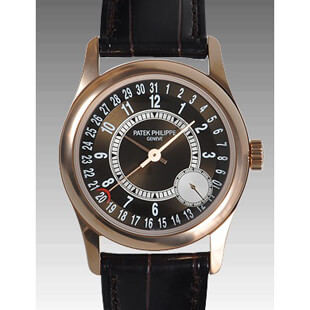 パテックフィリップPATEK PHILIPPEコピー カラトラバ 6000R-001メンズ 自動巻き ローズゴールド ブラウン/シルバー アラビア