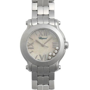 ショパールChopardコピー ハッピースポーツ マークII ミニ 27/8059-3006レディース クォーツ ステンレス ダイヤモンド ホワイト シェル