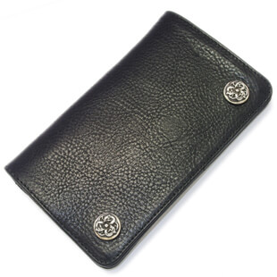 クロムハーツ財布コピー 1 ZIP Wallet BK/Celtic 1ZIPウォレット ブラックレザー/ケルティックボタンchw24