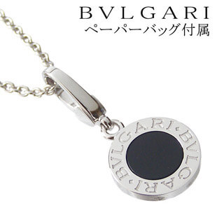 ブルガリ ネックレス オニキス ペンダントトップ&ホワイトゴールドチェーンセット CN852328+CL850523