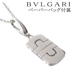 ブルガリ パレンテシ チャーム&チェーン ペンダント ネックレス ホワイトゴールド CN853368+CL850523