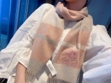 BURBERRYバーバリー高品質カシミヤ文字ロゴ刺繍スカーフ